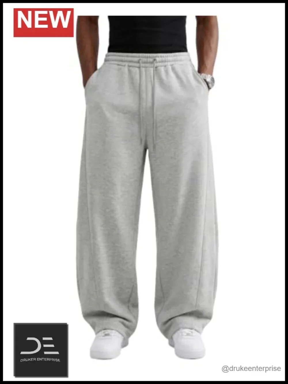 Baggy Wide Leg Sweatpants Cotton Blend Joggers with Pockets